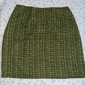 Vintage Cue Design Green Patterned Skirt